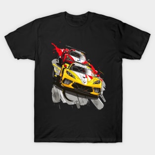 C8 Corvette Duo Racing Racecar Supercar Corvette C8.R Racing Car Lover Sportscar Corvette C8 T-Shirt